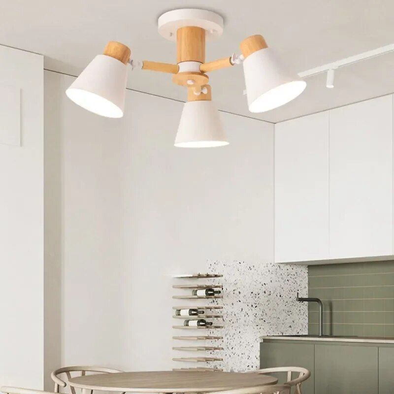 Modern Nordic Solid Wood LED Ceiling Chandelier for Diverse Settings