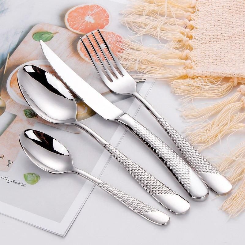 Gold Plated Stainless Steel Cutlery Set for Elegant Dining