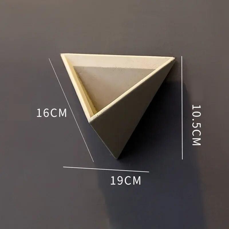 Modern Nordic Triangle Wall-Mounted Cement Flowerpot