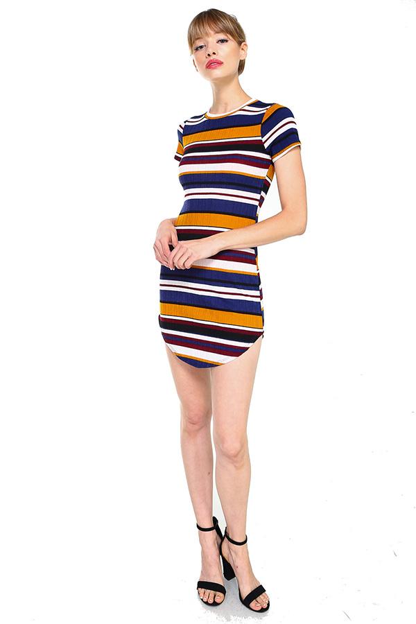 Multi Stripe Body Contour Dress