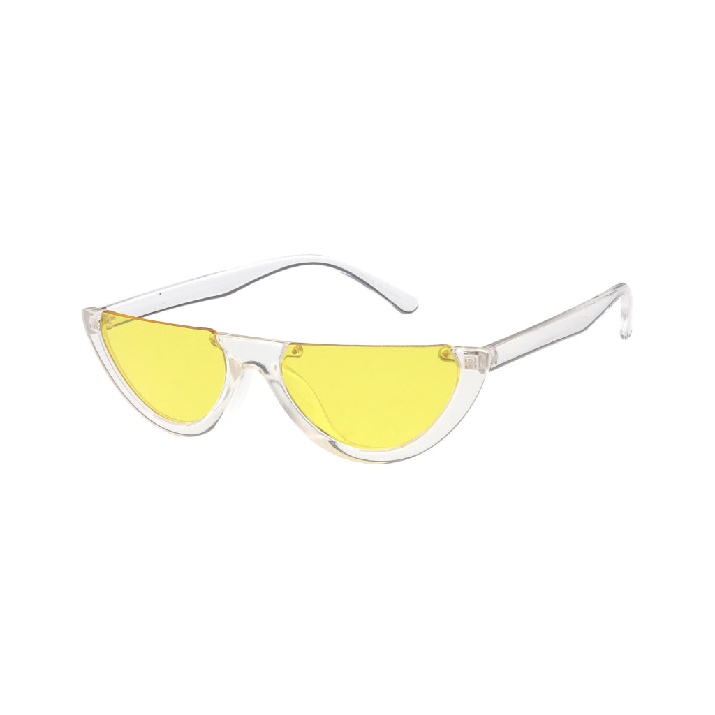 Women’s Yellow Retro Half-Frame Sunglasses