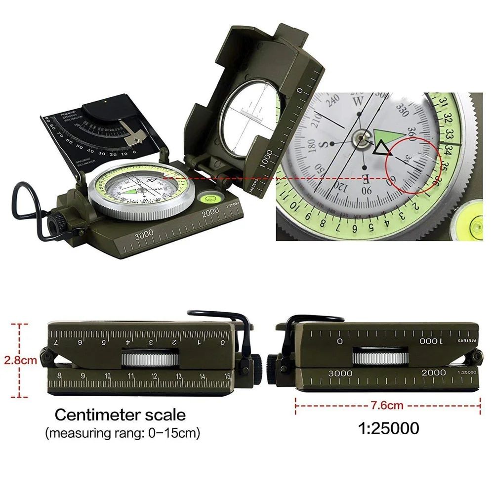 Durable Outdoor Survival Compass: Military-Grade, Waterproof & Shockproof