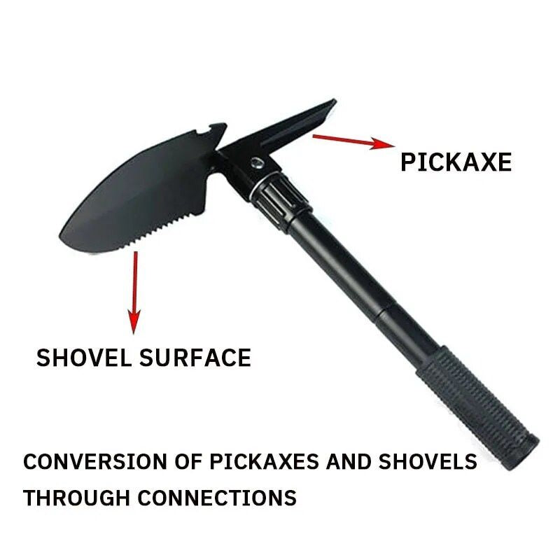 Compact Multipurpose Military-Grade Folding Shovel & Pickaxe for Outdoor Adventures