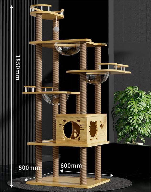 Luxury 5-Tier Wooden Cat Tower