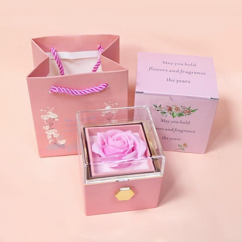 Rotating Eternal Rose Jewelry Box