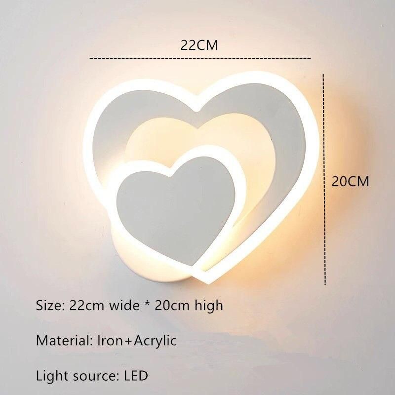 Modern Nordic LED Heart-Shaped Wall Lamp for Cozy Illumination