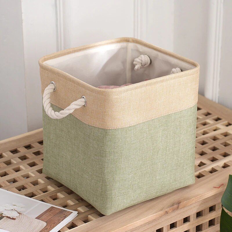 Versatile Large Linen Fabric Storage Basket: Space-Saving, Stylish, and Durable