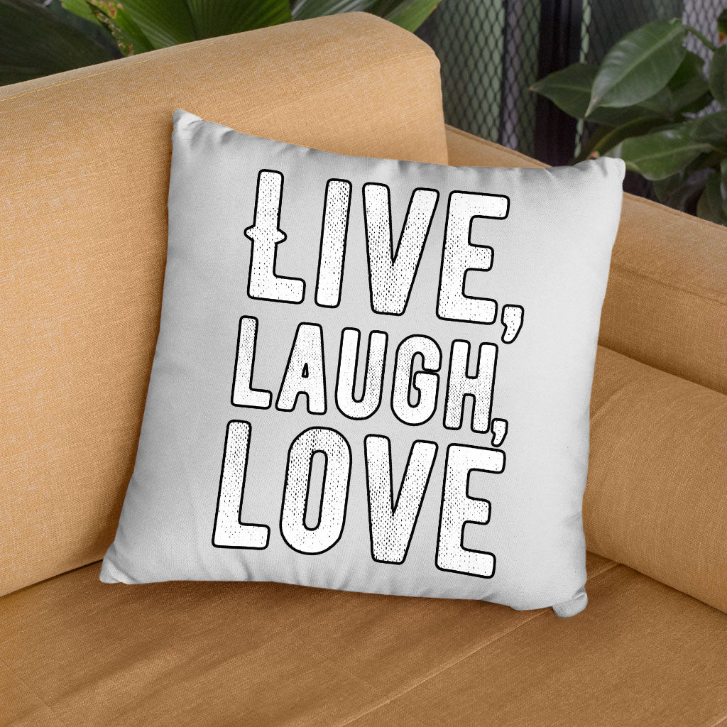 Live Laugh Love Square Pillow Cases - Trendy Pillow Covers - Cool Pillowcases