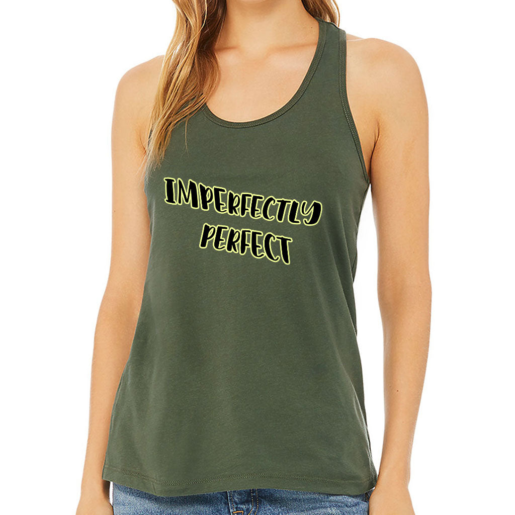 Imperfectly Perfect Women's Racerback Tank - Cool Tank Top - Printed Workout Tank