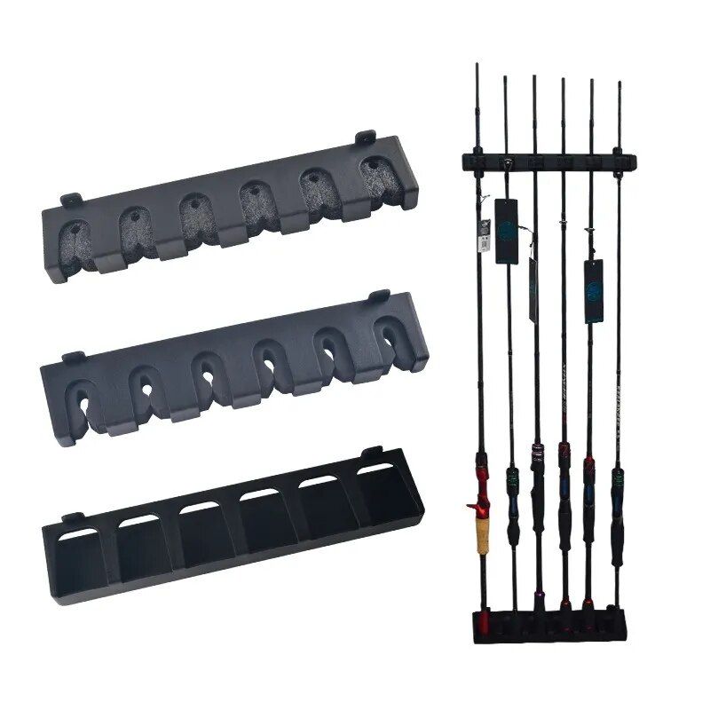 Space-Saving 6-Rod Vertical Fishing Pole Rack