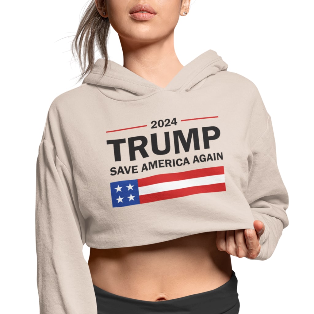 Women's Cropped Fleece Trump Hoodie