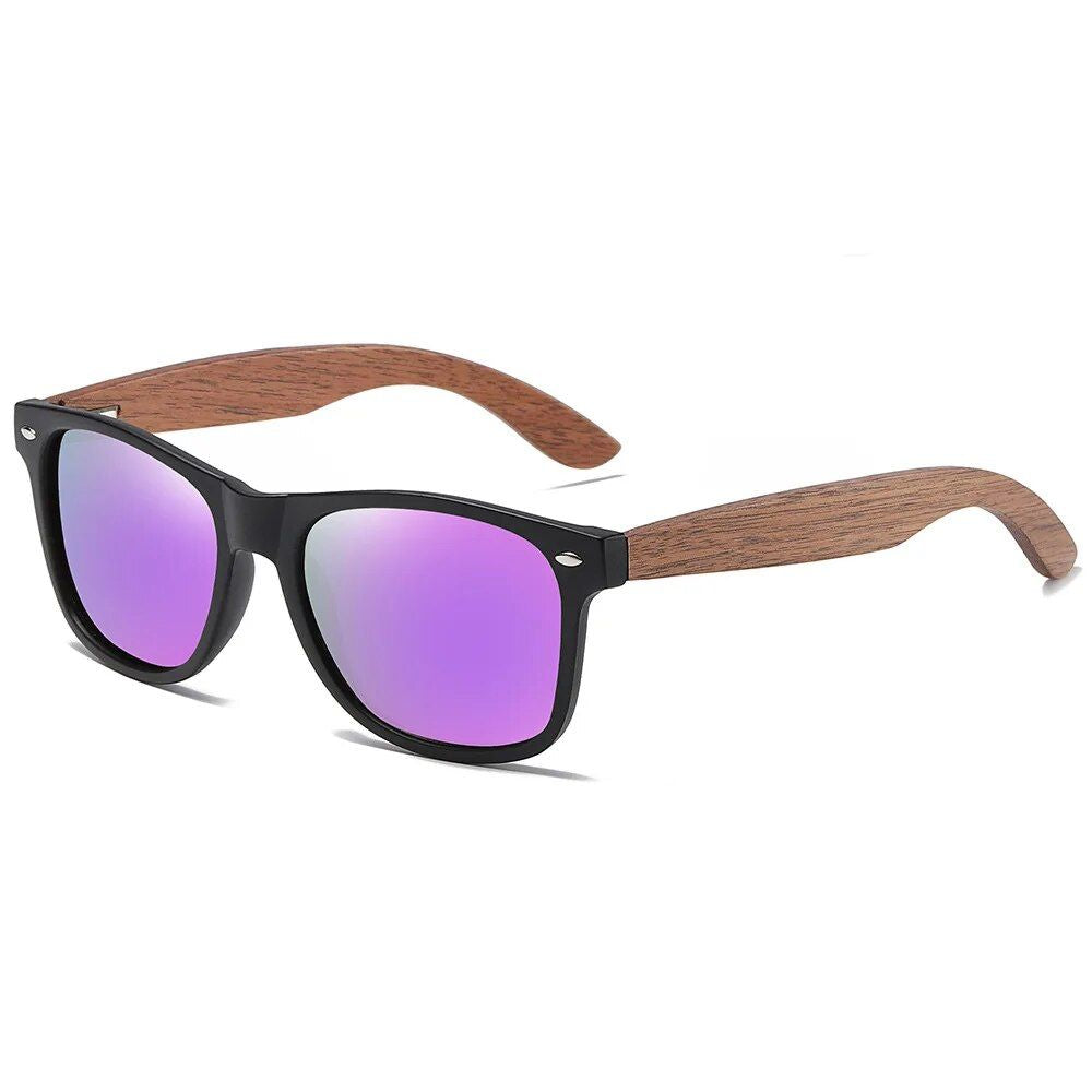 Classic Square Wooden Polarized Sunglasses for Men