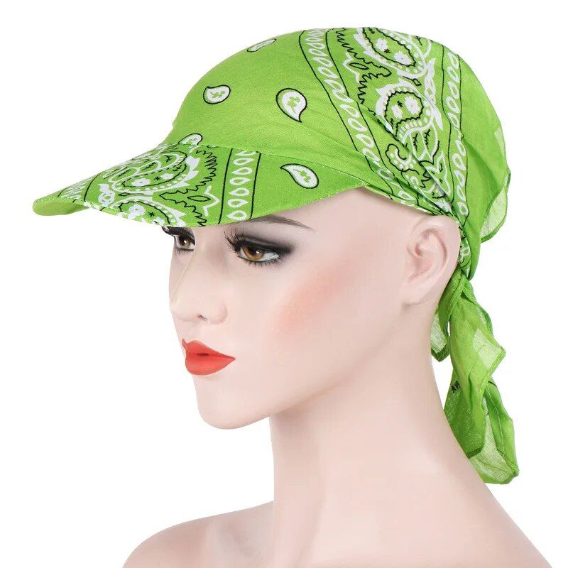 Multi-Season Women's Beach Turban with Sunscreen Brim