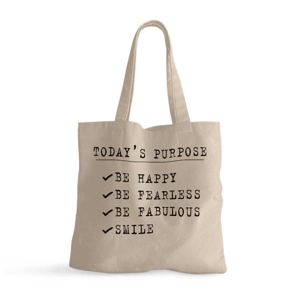 Today's Purpose Small Tote Bag - Quote Shopping Bag - Graphic Tote Bag