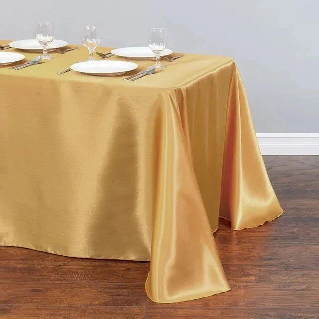 Elegant Solid Color Satin Tablecloth - Versatile for Weddings, Banquets, and Parties