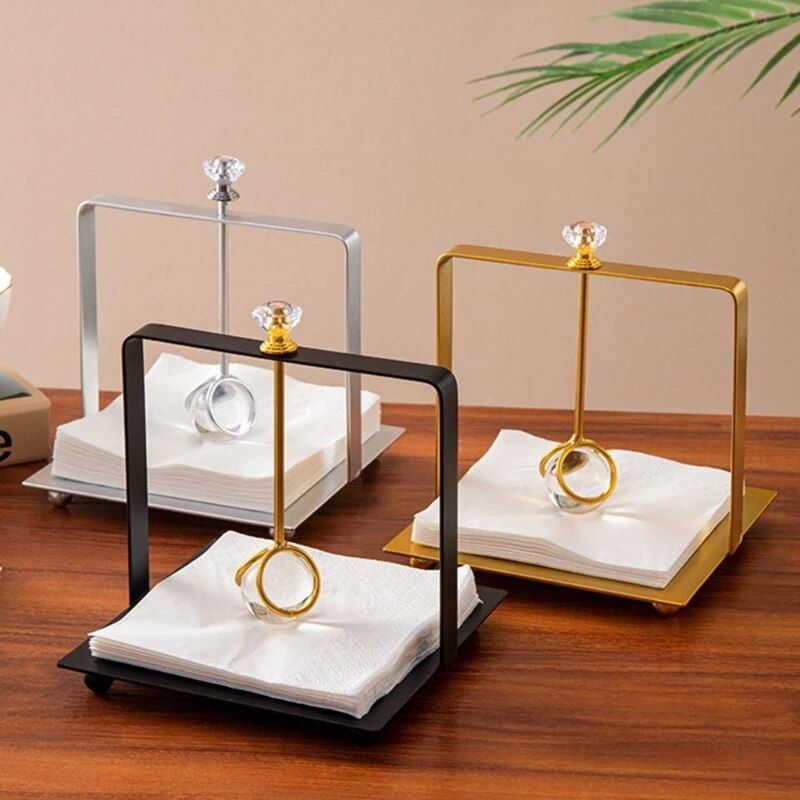 Elegant Iron Crystal Ball Tissue Box - Modern Decorative Tissue Storage for Home & Office