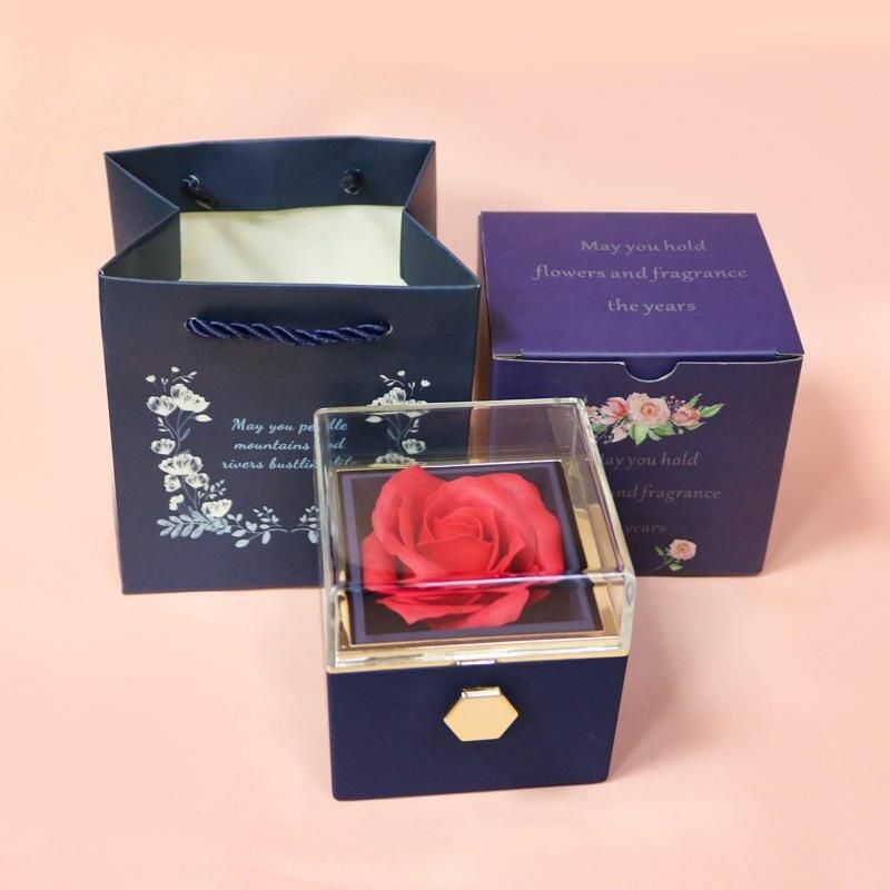 Rotating Eternal Rose Jewelry Box