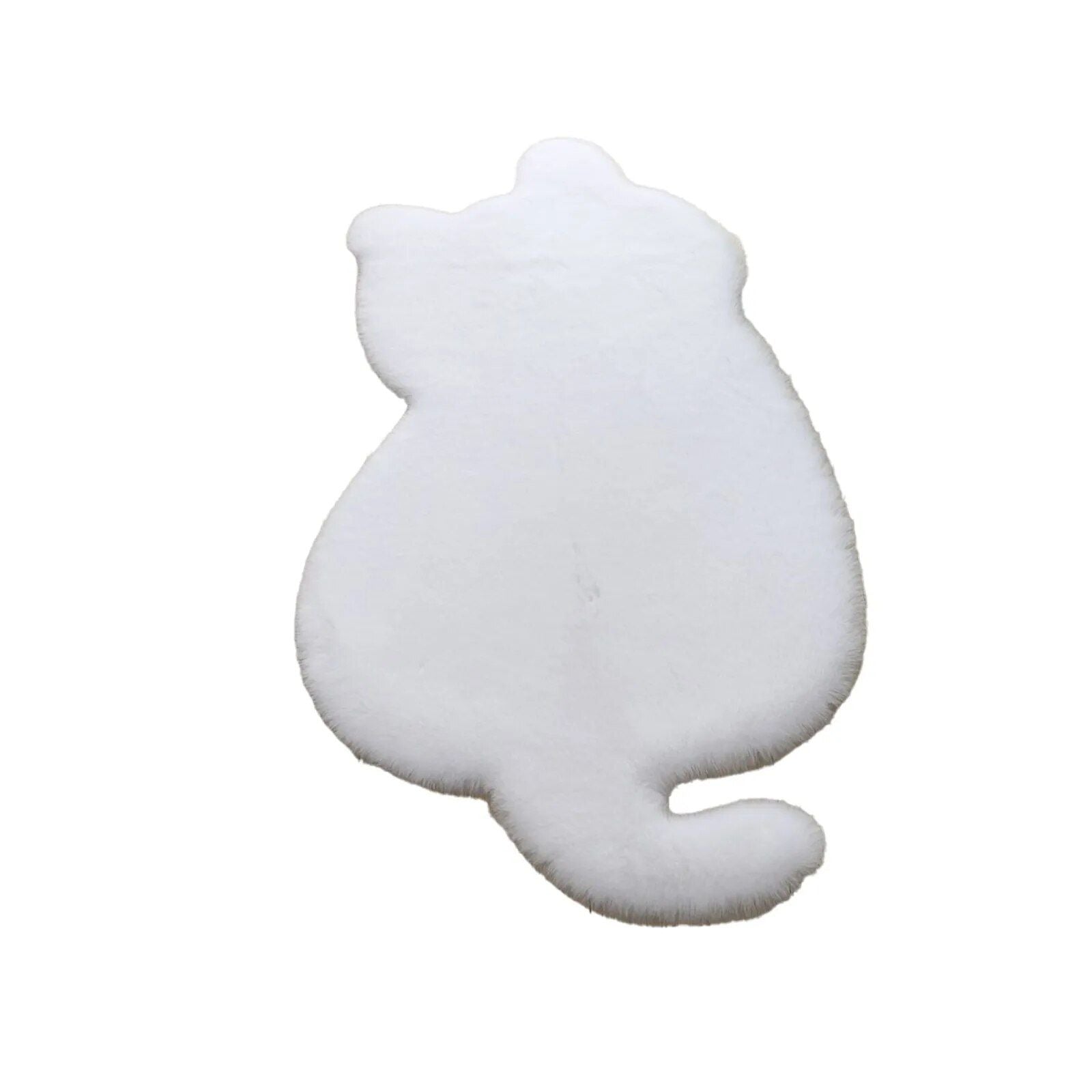 Funny Cute Cat Shape Rug Simulated Rabbit Hair Plush Carpet