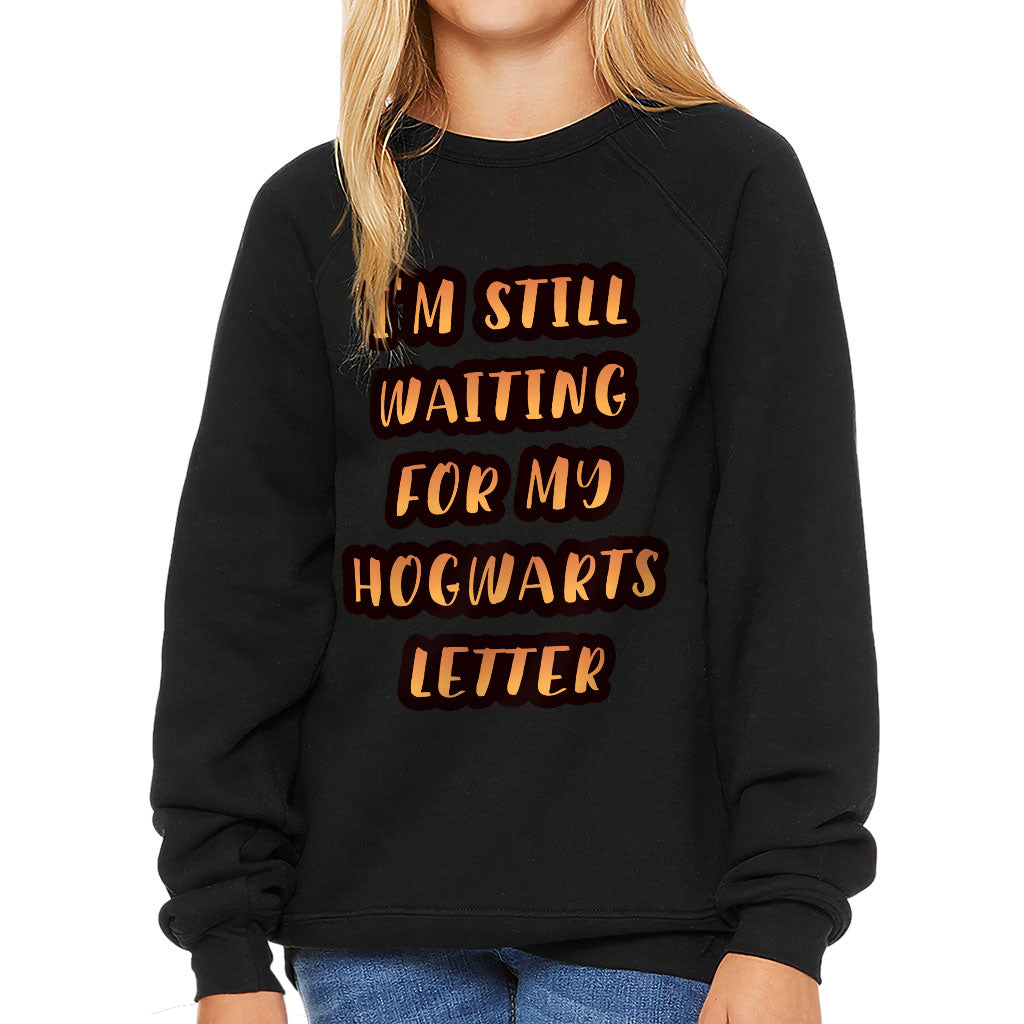 Waiting for My Letter from Hogwarts Kids' Raglan Sweatshirt - Trendy Sponge Fleece Sweatshirt - Printed Sweatshirt