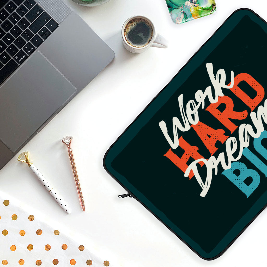 Work Hard Dream Big MacBook Air 14" Sleeve - Motivational Laptop Sleeve - Cool MacBook Sleeve