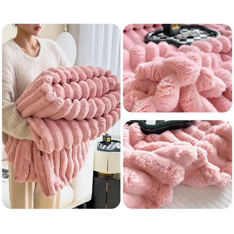 Coral Fleece Sofa Throw Blanket