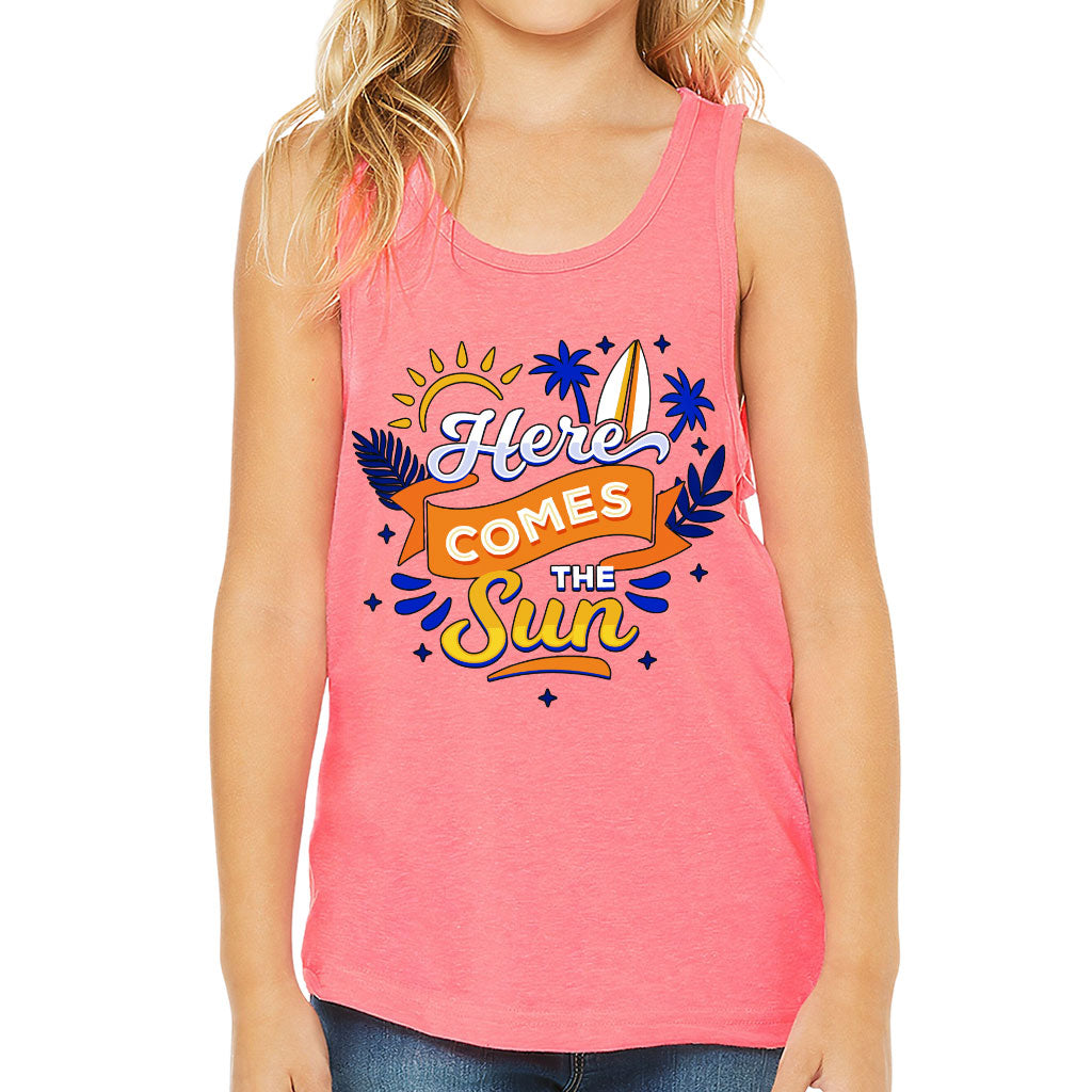 Here Comes the Sun Kids' Jersey Tank - Cute Sleeveless T-Shirt - Themed Kids' Tank Top