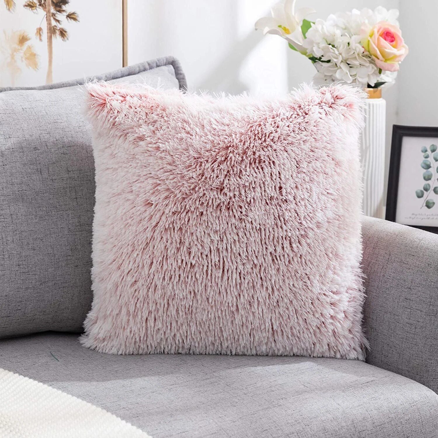 Luxurious Plush Fur Cushion Cover