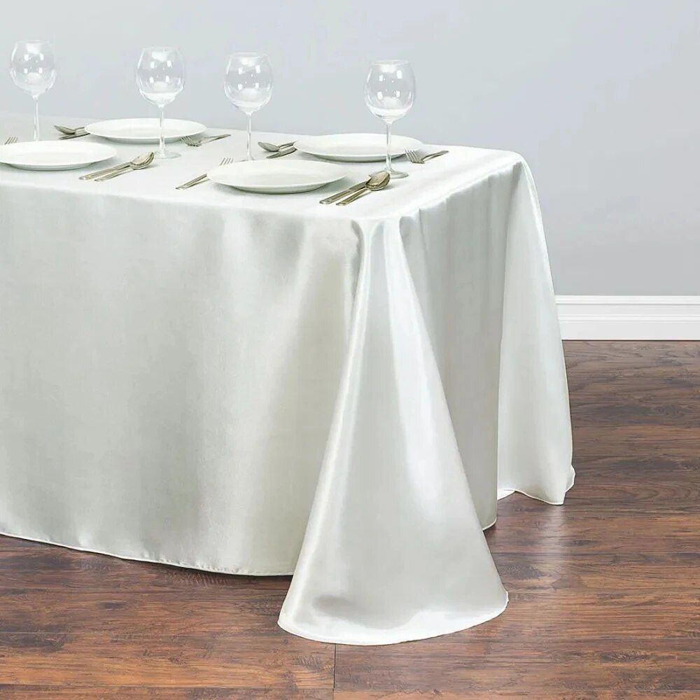 Elegant Solid Color Satin Tablecloth - Versatile for Weddings, Banquets, and Parties