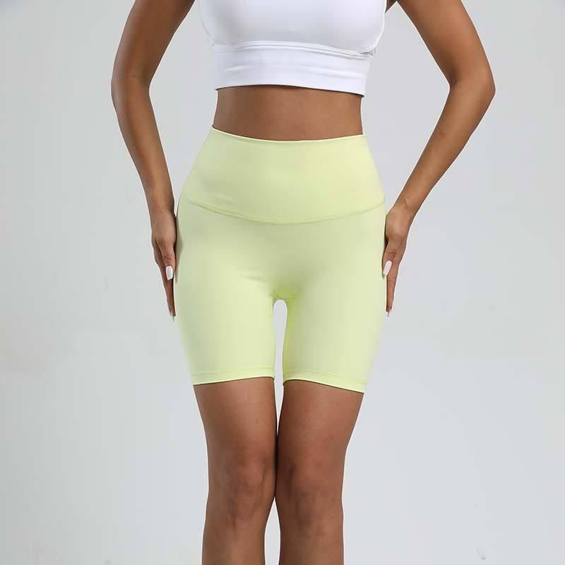 High-Waist Solid Yoga Shorts for Women