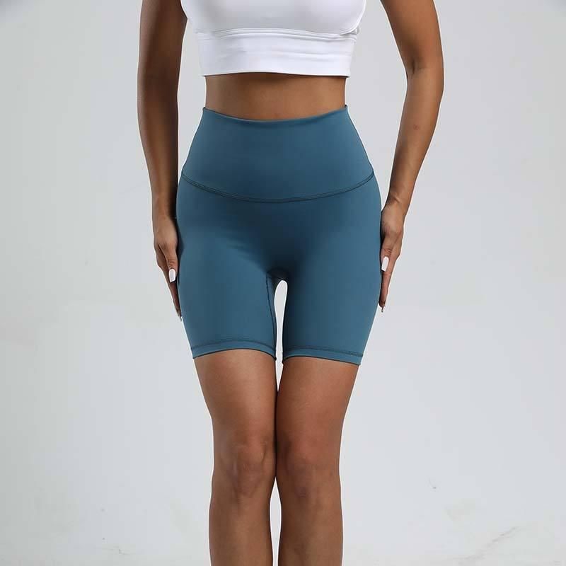 High-Waist Solid Yoga Shorts for Women