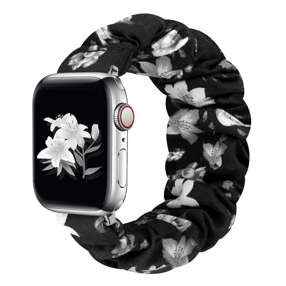 Elastic Scrunchie Apple Watch Band - Nylon Solo Loop Bracelet for All Series