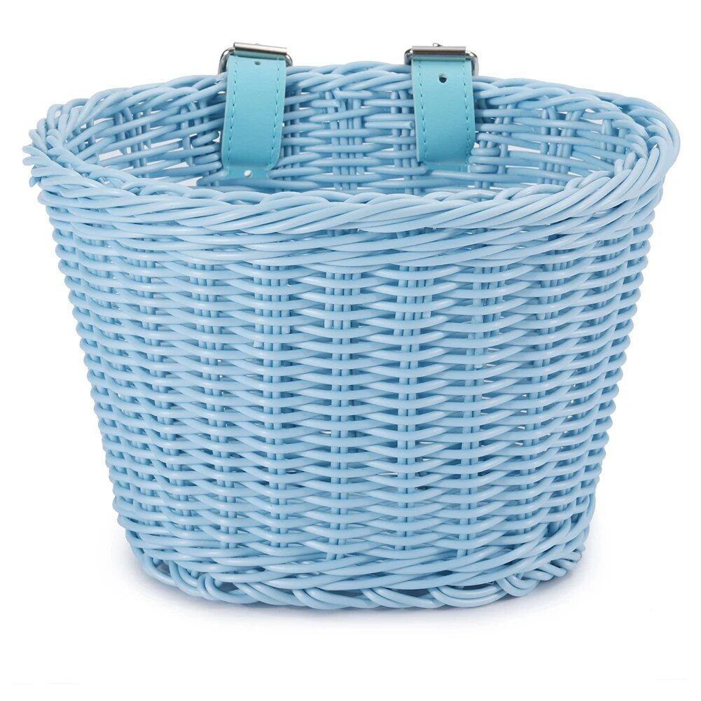 Handwoven PE Rattan Bicycle Basket