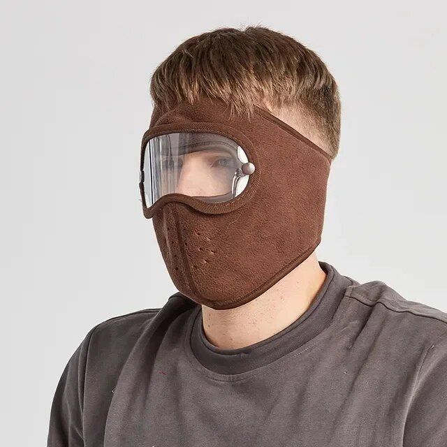 Windproof Winter Cycling Face Mask with Eye Protection and Breathable Fabric