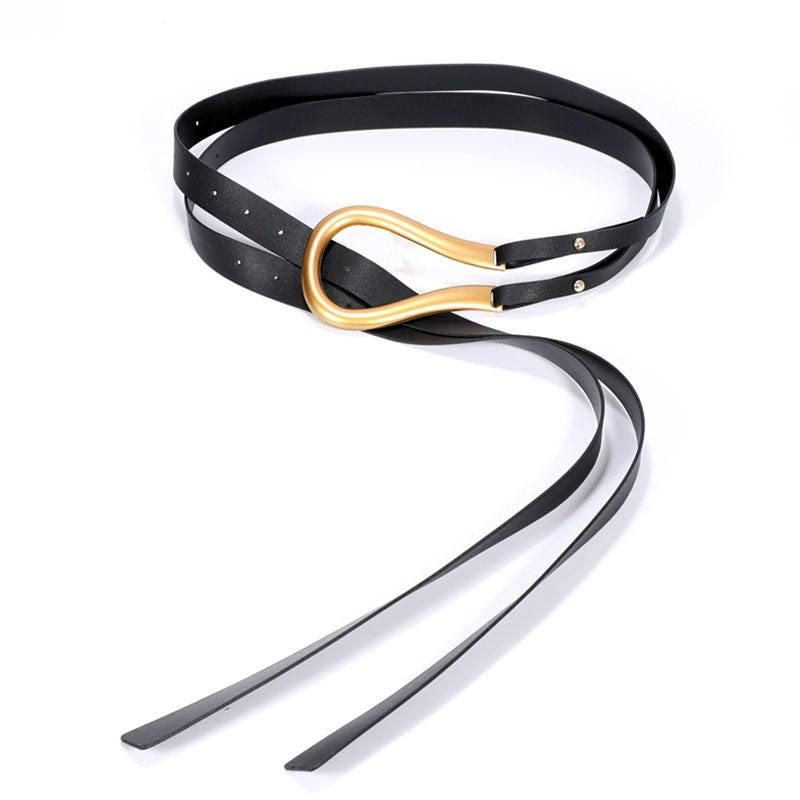 Elegant European Style Horseshoe Buckle Belt for Women