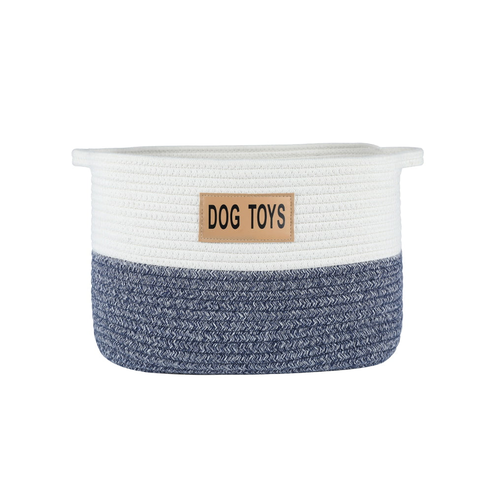 Two Tone Rope Dog Toy Storage Basket