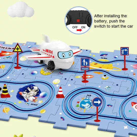 Children's Educational Puzzle Track Car Play Set