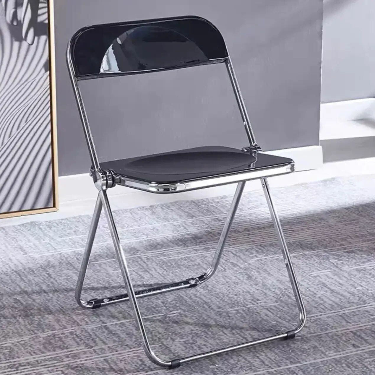 Modern Acrylic Transparent Folding Dining Chair - Set of 4