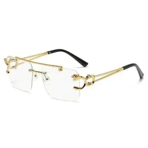 Unisex Vintage-Inspired Rimless Steampunk Sunglasses