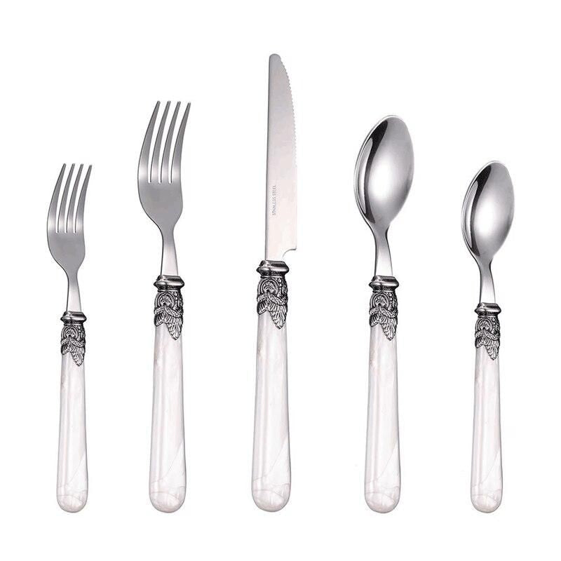 Elegant Gold Inlay Stainless Steel Cutlery Set