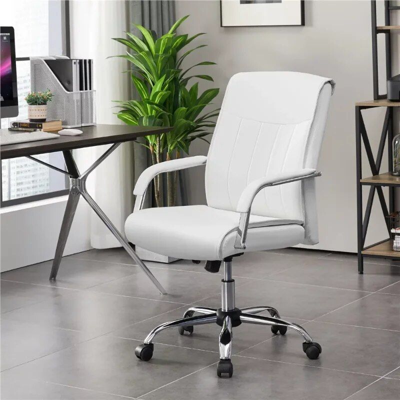 Deluxe 22.5" Executive Office Chair - Adjustable & Swivel, High-Back Faux Leather, 300 Lbs Capacity