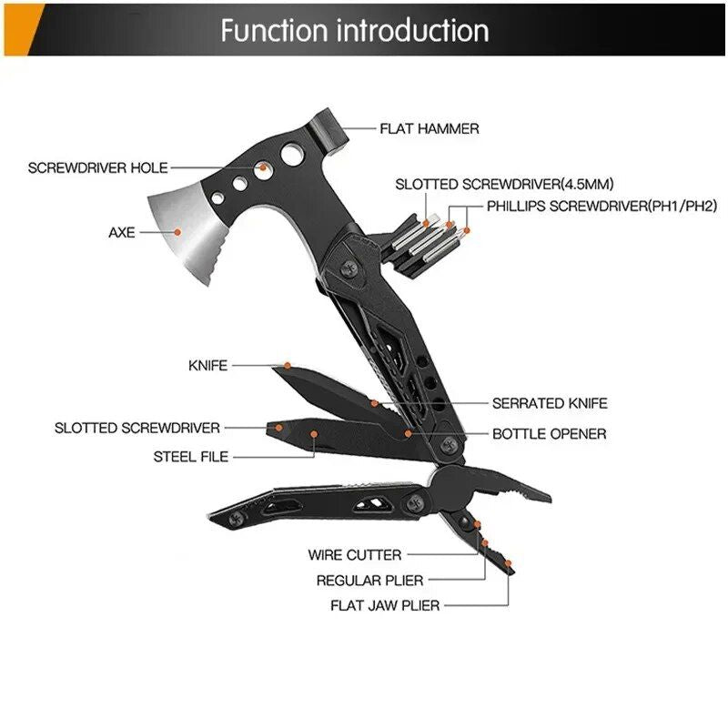 Compact Survival Multitool Axe