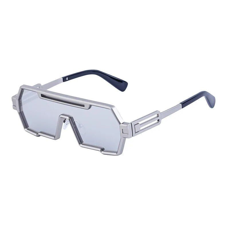 Retro Punk Oversize Sunglasses with UV400 Protection