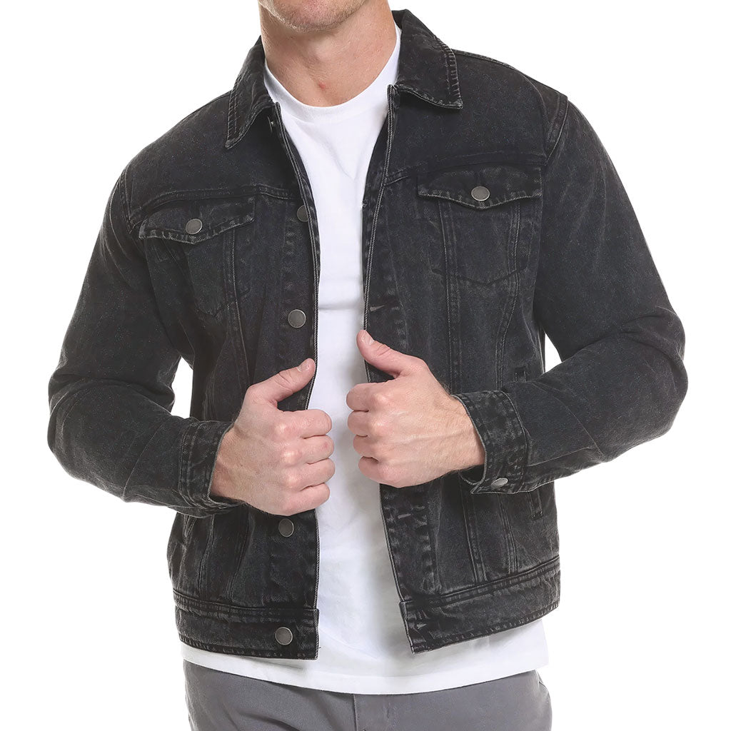 I'm Your Father Men's Vintage Denim Jacket - Funny Black Denim Jacket - Uke Jacket for Men