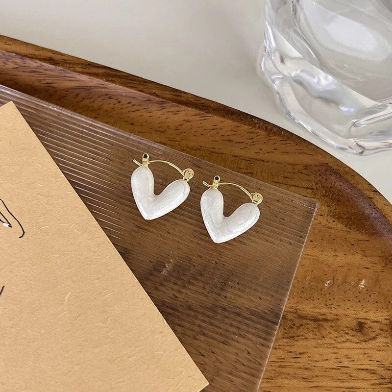 Elegant Heart Drop Stud Earrings for Women