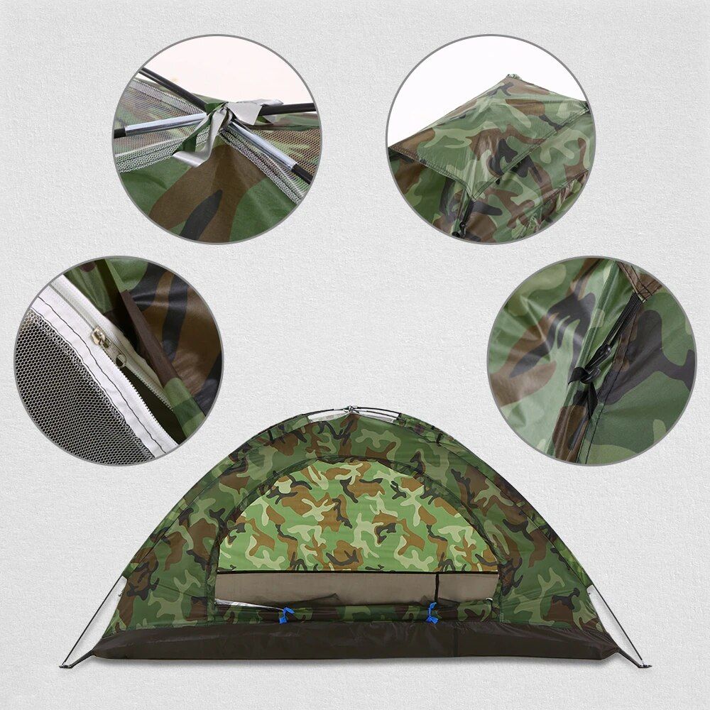 Waterproof Camouflage Single-Person Camping Tent for Outdoor Adventures