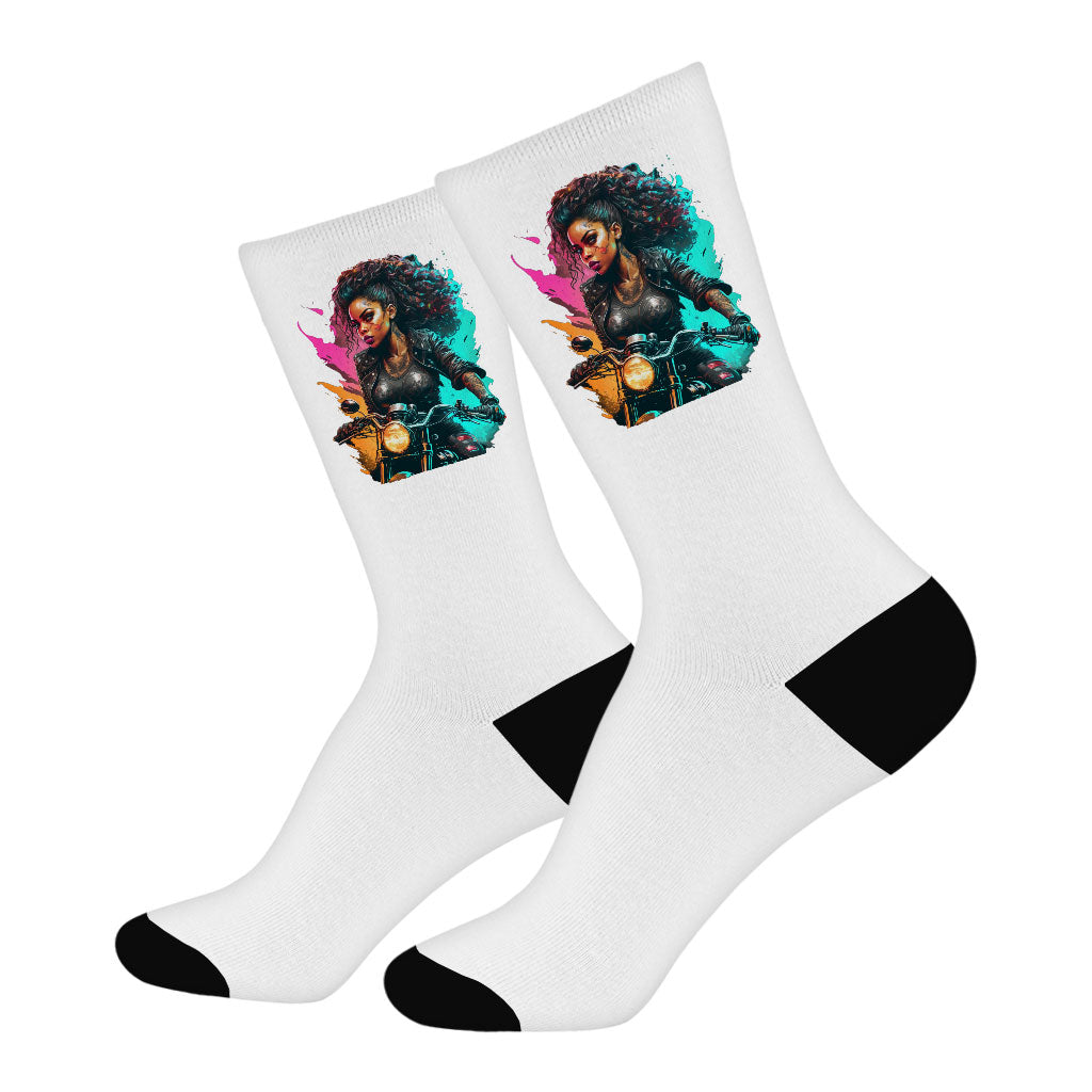 Girl Power Socks - Unique Novelty Socks - Themed Crew Socks