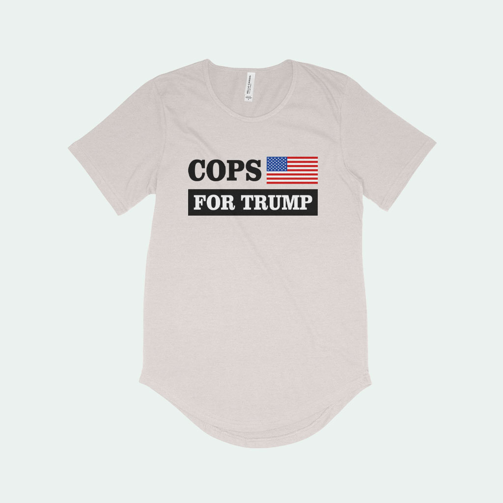 Men's Cops for Trump T-Shirt with Curved Hem - Trump for America T-Shirt