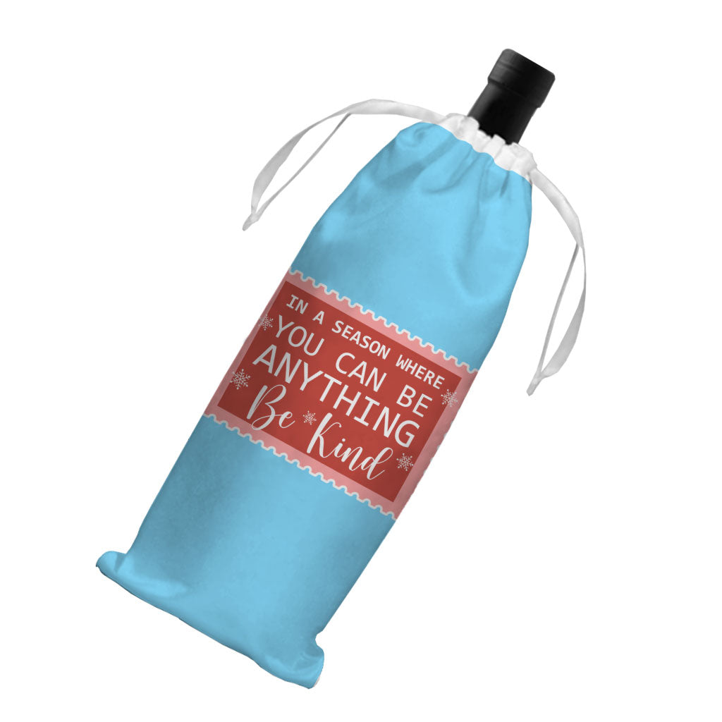 Be Kind Wine Tote Bag - Christmas Quotes Wine Tote Bag - X-mas Wine Tote Bag