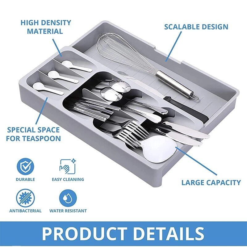 Compact Multi-Functional Kitchen Organizer: Utensil, Spice, and Cutlery Holder