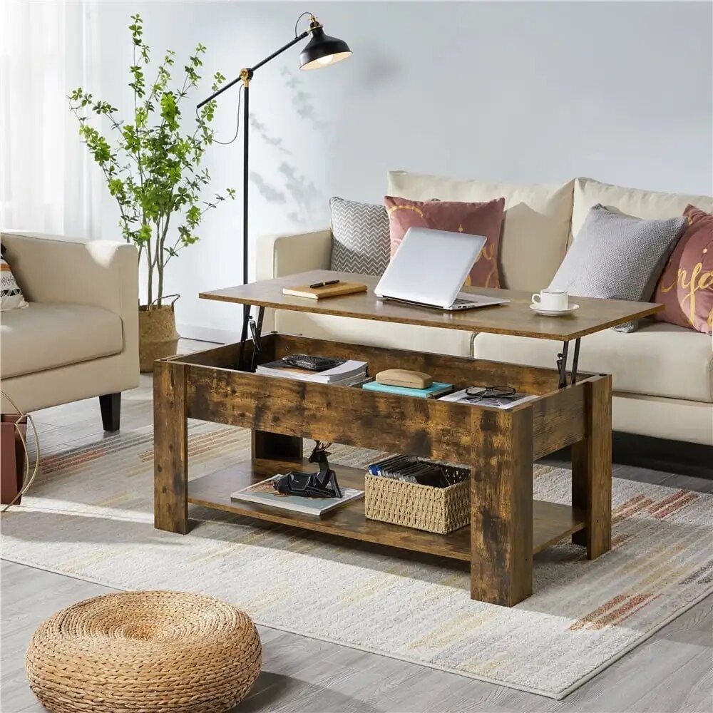 Sleek 38.6" Lift Top Coffee Table with Storage